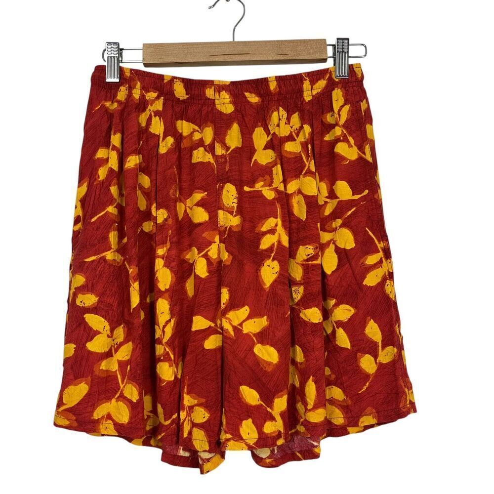 Jams World Shorts Womens Medium Red Yellow Floral Vintage 90s Hawiian Retro USA